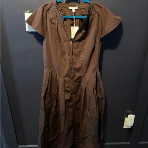 Chic Brown Midi Dress